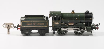 Hornby mid-1930s ‘No 1 Special’ Clockwork ‘0’ Gauge GWR No 4700 0-4-0 Locomotive and Tender. In good