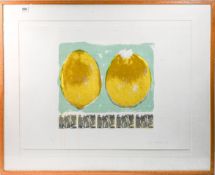 Unidentified signature, signed limited edition print 5/11, two lemons, Framed. (76cm x 56cm) This