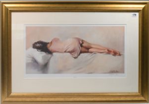 Nicholas St. John Rosse, 'Siesta', signed print, framed and glazed, overall size 63cm x 92cm.