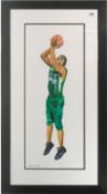 Andrew Coslett, 'Cat Beasley' Plymouth Raiders legend, pencil sketch, signed, overall size 87cm x