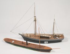 Two small model boats