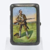 BOER WAR INTEREST: a Victorian silver and enamel cigarette case, hallmark SF & S, probably