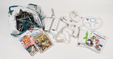 A Nintendo Wii game consol and games.