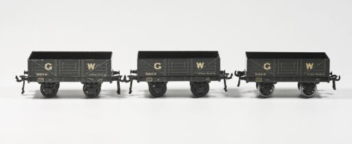 Three 1930s ‘Bassett-Lowke’ ‘0’ Gauge GWR ‘Open Wagon’.