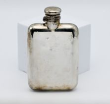 A silver hip flask, approx. 4.13oz.