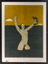 Karl Weschke (1925-2005), Fish Catcher, limited edition screen print, signed.61cm x 46cm. This