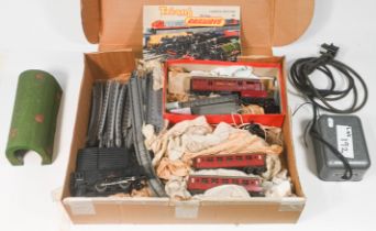 Collection of Tri-ang model railway OO-Gauge including Loco and power controller.