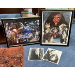 A set of two Star Wars limited edition prints with certificates, along with two black and white