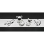 Swarovski Crystal Glass, Two Koala Bears, one Shell and one Baby Seal, boxed.