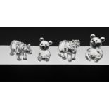 Swarovski Crystal Glass, Collection of four Bears, boxed.