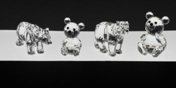 Swarovski Crystal Glass, Collection of four Bears, boxed.