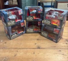 A collection of six Micro Machine figures by Galoob, " Star Wars Action Fleet" including Jawa,