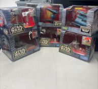 A Star Wars Action Fleet by Galoob including six boxed models; Imperial Shuttle, Tie Interceptor,
