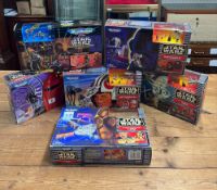 A collection of six boxed Galoob Star Wars Micro Machines including Darth Vader, CP3O, Chewbacca,
