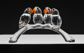 Swarovski Crystal Glass, 'Baby Lovebirds', boxed.