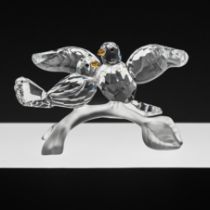 Swarovski Crystal Glass, 'Turtle Doves', boxed.