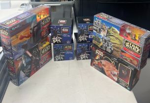 An assortment of eight items including three Galoob Micro Machine Action Sets, Boba Fett, Jabba,