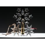Swarovski Crystal Glass, Tree topper, 2009 tree ornament, clear star boxed and 2009 tree ornament