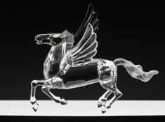 Swarovski Crystal Glass, 1998 Fabulous Creatures 'The Pegasus' with stand and plaque, boxed.