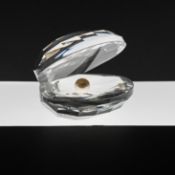 Swarovski Crystal Glass, 'Open Shell With Pearl', boxed.