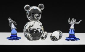 Swarovski Crystal Glass, Four figures to include 'Bear' and 'Gentian membership gift', boxed