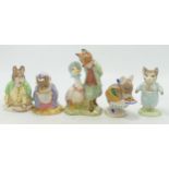 Royal Albert Beatrix Potter Figures Tom Kitten, Lady Mouse Made a Curtsy, Apple Dapply , Samuel