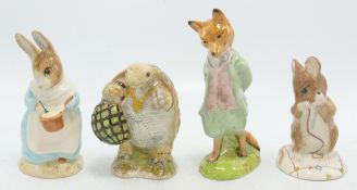 Royal Albert Boxed Beatrix Potter Figures Mrs Rabbit Cooking, No More Twist, Foxy Whiskered