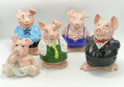 Set of five Wade Natwest Pigs(5)