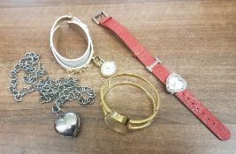 Four various Ladies Dolce & Gabbana designer wristwatches and necklace. (4)