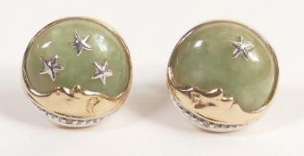 Pair of Gold Mounted Jade earrings