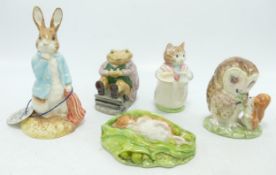 Royal Albert Beatrix Potter Figures Peter and The Red Pocket Handkerchief, Mrs Ribby, Mr Jackson,