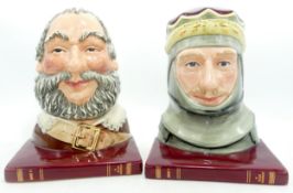 Royal Doulton Pair Of Bookends Henry V D7088 and Falstaff D7089 (2)