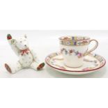 Royal Crown Derby Pottery Bear & Minton Floral Coffee Can & Saucer(2)