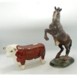 Beswick Rearing Welsh Cob & Hereford Bull(2)