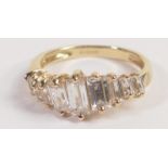 14ct gold .585 hallmarked white stoned ring, size M, weight 2.9g
