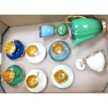 Carltonware Art Deco Dimpled Coffee Set in varied colours including pinks, creams, blues, greens etc