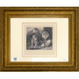 Framed Print Sellers Association Print of Edwin Landseer Circus monkey with dog and hare, 1823,