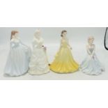 Coalport Small Figures Cindy, Janice, Constance & Special Day, all boxed (4)