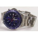 Seiko automatic Chronograph 100 metres gents watch, ticking order,7T92 OCFO 41mm excl. button.