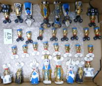 Studio Pottery Judica Theme Chess set, Mice Wearing Jewish Rabbi Vestments., tallest 10cm ref 97
