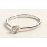 Ernest Jones Eternity single stone solitaire round brilliant cut diamond ring. Certificated to