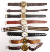 8 x vintage gents watches including 2 x Roamer both ticking, and 6 x assorted fashion watches