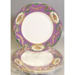 De Lamerie Fine Bone China heavily gilded Floral Special Commission patterned Dinner plates ,