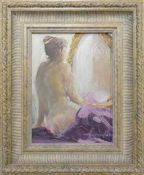 Framed Russian Oil on Canvas by Adgamov Raschit A, frame size 40cm x 33cm