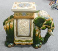 Large Pottery Elephant Stool / Plant Stand, height 46cm