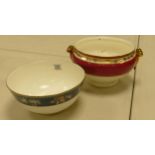 Wedgwood Whitehall Patterned Fruit Bowl & similar Blue Siam patterned , largest 24.5cm(2)