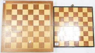 Two Chess Boards Boxes, largest 56cm x 56cm