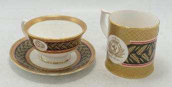 Boxed Limited Edition Queen Mary 2 Cup saucer set together with similar mug(2)