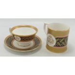 Boxed Limited Edition Queen Mary 2 Cup saucer set together with similar mug(2)