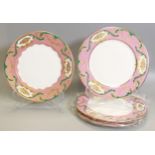 De Lamerie Fine Bone China heavily gilded Floral Special Commission patterned Dessert plates ,